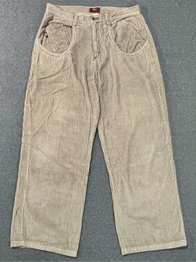 Vtg Retro Blues Baggy Corduroy Pants 36x32 Wide Leg 90s Y2K Skater Jnco Style
